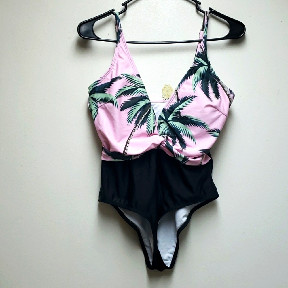 Womens Tropical one piece Swimsuit (L)